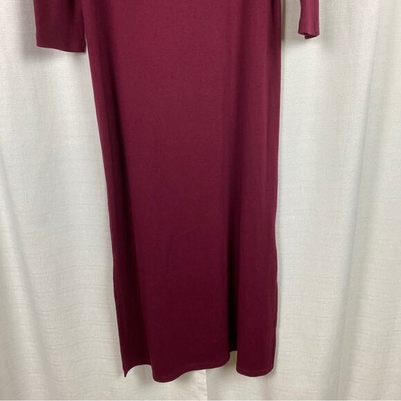 The Nines By Hatch Burgundy Ribbed Jersey Body Con Midi Dress Sz.L NWT - Picture 6 of 16